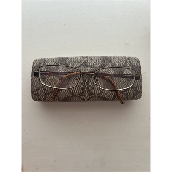 COACH “Wendy” 129 Shiny Tan Eyeglasses With Case Pre-owned - Picture 2 of 6